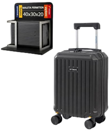 WYDEAZ Maleta Cabina 40x30x20 cm Compatible Ryanair, Vueling y EasyJet con Puerto USB y Tipo C, Equipaje de Mano Rígido con Ruedas 360° Desmontables