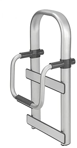 WENKO Poignée d'entrée de baignoire Secura Premium - Poignée de baignoire, réglable, Aluminium, 25.5 x 51 x 17.5 cm, Argent mat