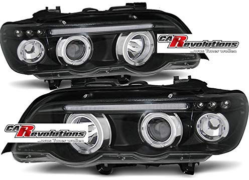 Angel Eyes Scheinwerfer Set in schwarz für BMW X5 E53 09.1999-10.2003 - Kein Xenon