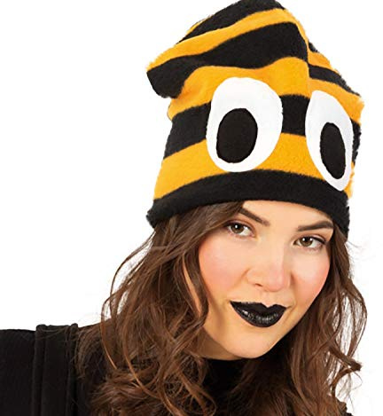 Fritz Fries & Söhne GmbH & Co Bienen Fleece Mütze mit Augen schwarz-gelb Onesize Kostüm-Zubehör Fasching