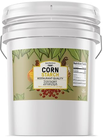 Corn Starch By Unpretentious Baker, Resealable 5-Gallon Bucket, Thickening Agent, For Bulk Baking & Cleaning Use (25 Pound)