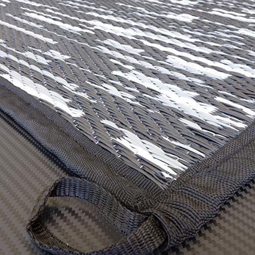 odooro Outdoor Teppich WAVETEX Platin 2,7m x 7m schwarz-grau *** VIELE GRÖSSEN + Farben * 450 g/m² Camping Zeltteppich Vorzelt Garten Spieldecke Wohnwagen Camper