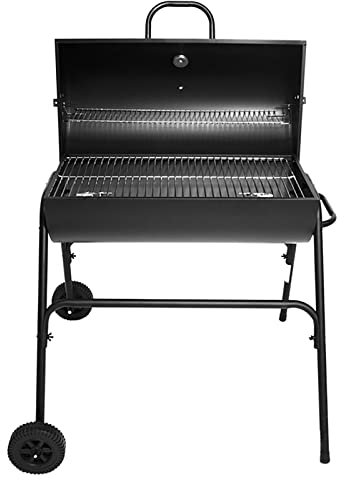 Horno ahumador independiente al aire libre,Barbacoa de jardín, con medidor de temperatura y ruedas de base, parrilla de barbacoa de carbón de leña perfecta para camping, jardín, picnic