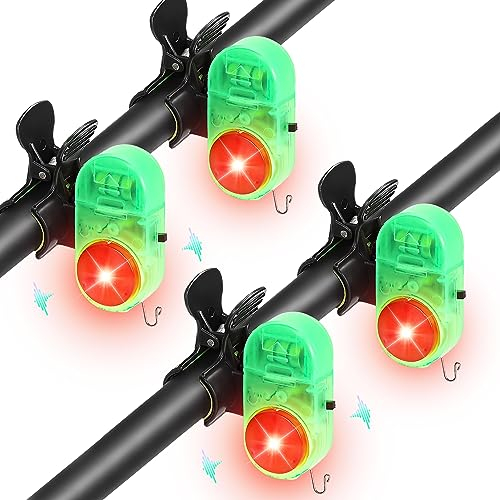 5pcs 2 In 1 LED-Lichtschlag Elektronischer Bissanzeiger Mit Bewegungssensor, Alarmlicht, Angeln, Nachtangeln, LED-Ruten, Nachtlicht-Bissanzeiger, Clip-on-Fischbissanzeiger (4pcs-B)