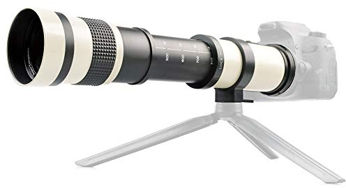 Septpenta Teleobjetivo Telescópico con Zoom Telescópico de Enfoque de Apertura de 420800 Mm, Teleobjetivo con Zoom Telescópico Portátil, Construcción Totalmente Metálica con Montura T2