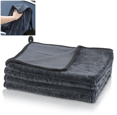 VicBou 4 Stück Shiny Bath XXL Trockentuch, Fast Dry Trockentuch, Mikrofasertücher, Shiny Bath Extrem Saugfähig Duschkabinen Tuch für Duschkabine, Auto, Haushalt, Camping Und Motorrad Pflege 40x60cm
