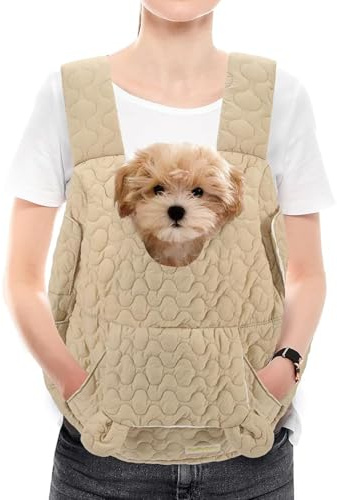 TWOOKTY Pet Carrier Backpack, Adjustable Pet Front Cat Dog Carrier Backpack Travel Bag for Traveling Hiking Camping for Small Medium Dogs Cats Puppies Up to 13lbs Khaki