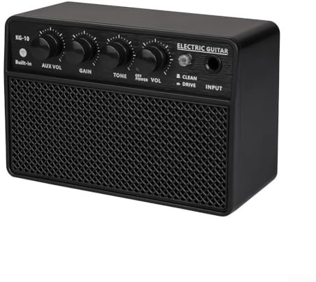 Zoegneer Gitarrenverstärker KG-10 E-Gitarre, tragbar, kabellos, Dual Channel, saubere Antriebstöne, 152 x 99 x 73 mm, Schwarz