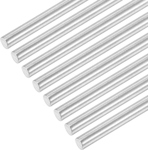 QUARKZMAN 8 stycken rostfria stavar metallstavar, 5 mm x 420 mm massiva vågstavar 304 rostfritt stål rund stång solid rundstav för gör-det-självare gör-det-själv bil flygplan hantverksmodell