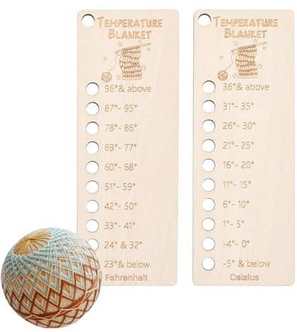 Wood Temperature Coverage Color Chart, Reusable Temperature Cover Color Chart | 2 Piece Pool Reference Tool | Wool Organization Card