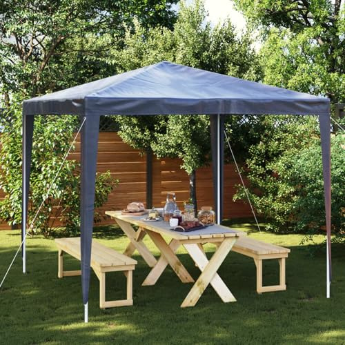 Gecheer Tente de Réception 2,5x2,5 m Bleu Tonnelle de Jardin, Gazebo Pavillon Extérieur Belvédère pour Camping, Festival, Fête, Marriage, BBQ, Terrasse, Plage