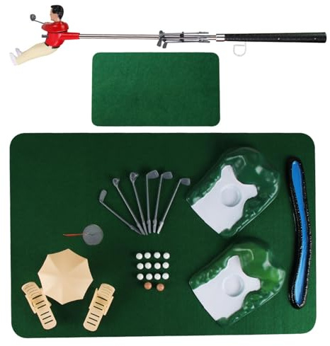 PLCPDM Minitype Indoor Golfspiel, lustiges Spiel, Minitype Golfer Set, Zubehör, Platz, Indoor Spiel, Geschenk für Kinder, Spielzeug