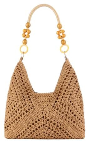 Generico Borsa estiva donna,borsa paglia,spiaggia in paglia rattan per donna Borse a tracolla