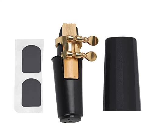Kit Boquilla Saxo 5 en 1, ABS con Tapa & Hebilla Metálica & Caña & Pads, Saxófono Accesorios para Principiantes, Estudiantes y Profesionales