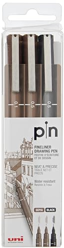 ESTUCHE ROTULADOR CALIBRADO UNI PIN-200(S) SEPIA&NEGRO 3P