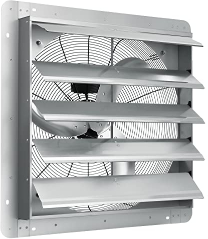 VEVOR Extractor de Persiana de 61,5 x 61,5 cm, Alta Velocidad 3320 CFM, Ventilador de Aluminio para Montaje en Pared con Motor de CA, Ventilación y Refrigeración para Invernaderos, Garajes, Tiendas