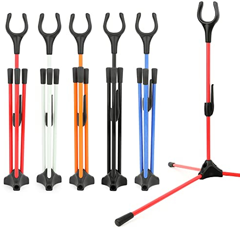 SHARROW Bogenschießen Bogenständer für Recurvebogen Tragbare Faltbare Bogen Halter Seitenständer Recurve Bogen Ständer für die Jagd Schießen im Freien (Schwarz)