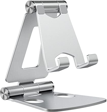 WIMAHA Support de téléphone portable, multi-angle, support de table, bureau en aluminium, support pliable pour téléphone portable 15, 14, 13, XS, XS Max, XR X 8, 7, 6 Plus, Samsung S8, S7, Huawei