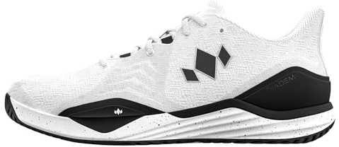 Diadem Men's Court Burst Pickleball & Tennis Shoe for Stability & Speed, Performance & Comfort White/Black, US Size M10.5 / W12