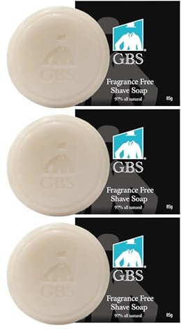 GENTS Men’s Shaving Soap Set - 3 Pack Natural Fragrance Free Shave Bars with Shea Butter for Sensitive Skin, Rich Lather, Razor Burn Relief