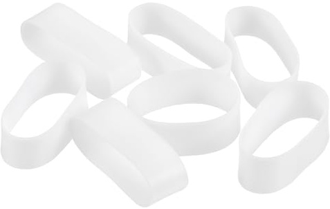 QUARKZMAN 150 Piezas De Bandas Elásticas De Goma De Silicona, 7mm X 15.5mm Bandas Elásticas Anillos Para Cable, Blanco