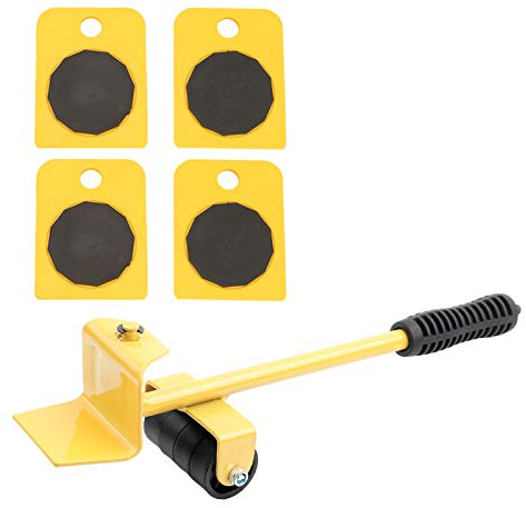 HWGING Ensemble de Transport de Meubles, Plaque Mobile de Levage Jaune pour Objets Lourds Bea 150KG 34 * 10 * 10 Roues Mobiles de Meubles Movg