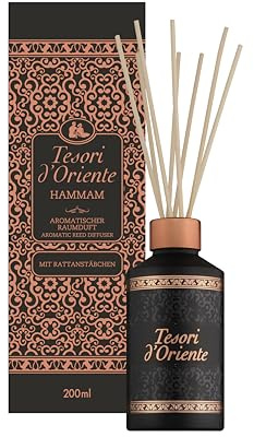 TESORI D’ORIENTE Duftstäbchen 'Hammam' | Aromatischer Raumduft | Orangenblüte, Mandarine & Amber | Duftdauer bis zu 8 Wochen | Sinnlicher Duft für orientalische Atmosphäre | Für Körper & Sinne | 200ml