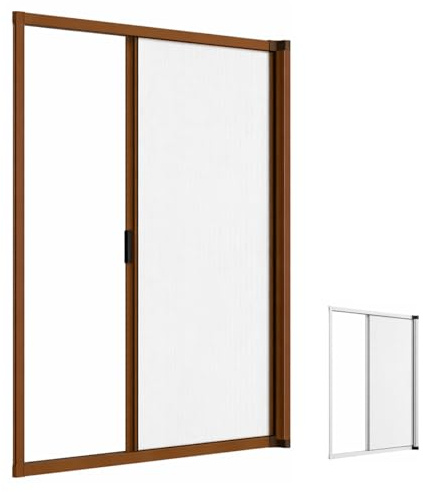 Paluplus Zanzariera Laterale a Rullo per Porta, Misura 150x250 cm, Tenda Riducibile con Struttura in Alluminio e Chiusura a Gancio, Montaggio veloce, per zanzare e insetti -3719F -8,1 (Marrone)