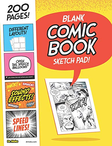Blank Comic Book Sketch Pad: Create your own action packed comic book with pre-made story templates!