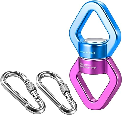 Malayas 30KN Swing Giratorio con 2 mosquetones, Accesorio Colgante de rotación sin Ruido de 360 Grados