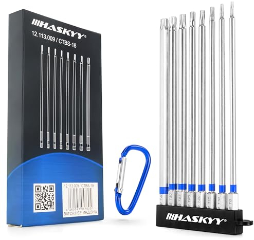 Jeu d'embouts Torx 1/4 150mm Long T8 - T40 Torx 8 pièces Tournevis Hexagonale jeu d'embouts Long Magnétique