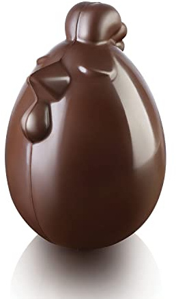 silikomart | Stampo per Cioccolato Termoformato Riutilizzabile LADY COCCA, Confezione da 1 Stampo per Uovo di Cioccolato, Forma Gallina, 250 x 150 h 58 mm, Made in Italy