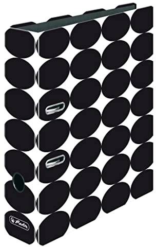 herlitz Ordner maX.file, A4, 8cm, Motiv: Just Black, Schwarz/Weiß