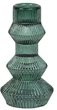 Talking Tables Portacandele in vetro verde salvia | Supporto a 3 livelli a coste per decorazioni natalizie da tavola, decorazioni per la casa, accessori, cene interne o esterne, compleanni, matrimoni