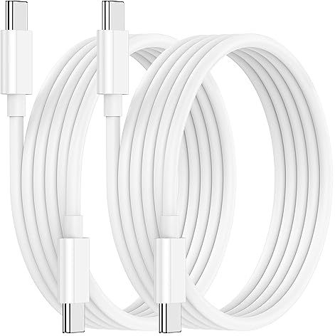 Cable USB C a USB C para iPhone17/16/15/Pro/Max/Mini, paquete de 2 60W USB a Cable USB 2M, tipo de cable de carga para MacBook/iPad Air/Mini/Pro/Samsung 23+/23/22+/22