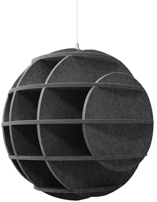 platino24 SATELLITE 3D-Akustik-Objekt Kugel für optimale Raumakustik I Schallabsorber für Decke in innovativem Design I Durchmesser: 40 cm I Recyclebares & anhaltendes Absorber-Element