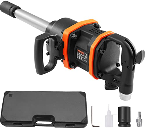 VEVOR Llave de impacto neumática de 1 Pistola de impacto 3160 pies-lbs Salida de torque inverso 5000 RPM Mango en D para tareas de camiones, entusiastas de la automoción, mecánicos profesionales