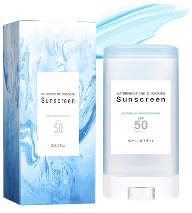 Suncream Stick with Centella SPF50+ PA++++ Moisturizing Sun Stick Waterproof Lightweight UVA UVB Protection Broad Spectrum Sunblock Sticks for Face and Body (1pc)