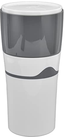 Fdit Macchina per caffè Americano Portatile da 450 Ml per Capsule Design Compatto e a Tenuta Stagna, Compatibile con Tutti i di Capsule (Grigio e bianco)
