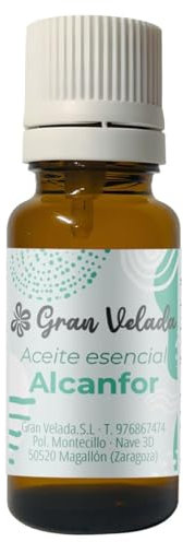 Gran Velada - Aceite Esencial de Alcanfor 100% Natural 100 ml | Calmante, Antiséptico y Expectorante | Ideal para Cosmética y Aromaterapia | Alivia Dolores Musculares y Cansancio en Piernas