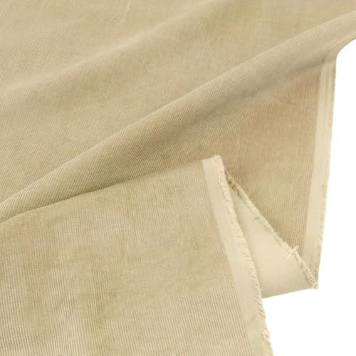 TOLKO Mikro Cord Stoff | leichter Baumwoll Cordsamt | Bekleidungsstoff für Hosen Jacken Kleider Hemden | weiche Baumwollstoff Meterware 140cm breit | uni Kord Nähstoffe günstig kaufen (Wüstensand)