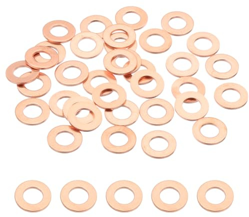 PATIKIL 35 stycken M6-koppartätningar, M6 x 12 x 1 mm platta koppartätningar tätningsringar sortiment kit oljeavtappningsplugg tätningsring för bilbatterifordon skruvar bultar