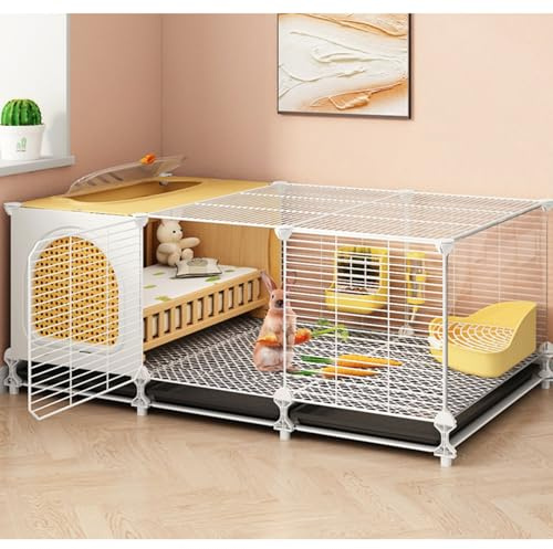 Jaula grande para conejos, jaula de metal para animales pequeños, perfecta para ratas adultas, hurones, chinchillas, gatos, cobayas y hámsters grandes