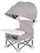Baby Foldable High Chair, Removable Infant Travel Booster Seat, Toddlers Camping Dining Seat Inflatable Baby Chair, Travel Highchair with Tray & Canopy, Toddler Feeding Chairs (Grey, One Size)