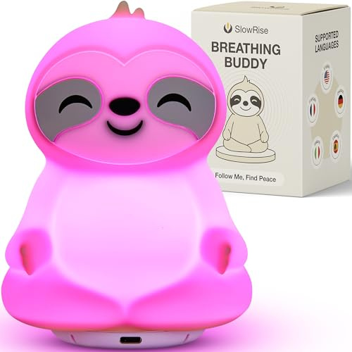 Speaking Breathing Coach with Light & Voice Guidance – Supports Sleep, Focus, Relaxation & Stress Relief – Mindfulness Aid with 4 Modes – English Audio Prompts – Rechargeable & Easy to Use