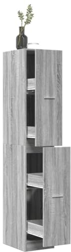 Mokuyary Sonoma - Armadio da farmacia, 30 x 41 x 174,5 cm, in materiale legno, con 2 cassetti, per soggiorno, corridoio, cucina
