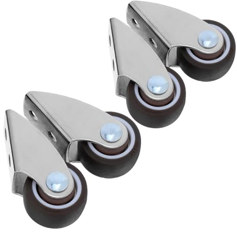 PAMINGONO 4pcs Rubber Rigid Casters for Furniture Drawers Doors Bookcases Heavy Duty Anti-droop Support Wheels with Frame Silent Operation for DIY Vertical Horizontal Mounting