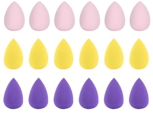 Esponja Maquillaje, 18 Piezas, mini pufs de aire, esponjas de belleza, Borlas Suaves Borlas Compactas, Húmedo y Seco, Para Base Líquida, Polvos Cosméticos Sueltos, Protector Solar y Crema