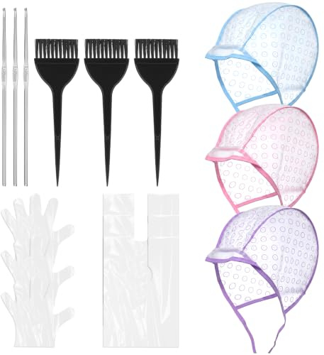 HJZHII 3 Sets Highlight Caps for Hair, Highlight Cap Sets Highlights Cap
