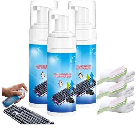 Kit de nettoyage en mousse pour clavier et souris, clavier et électronique, kit de nettoyage tout en un pour claviers, souris de jeu, pavés tactiles d'ordinateur portable (3)